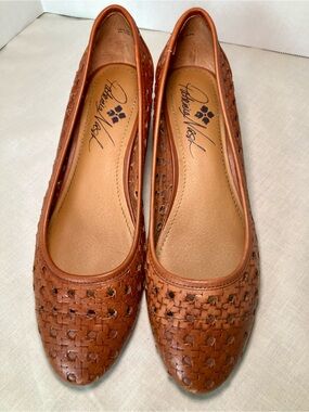 Patricia Nash Allegra Pump Woven Leather Slip-On Block Heel Size 6.5M